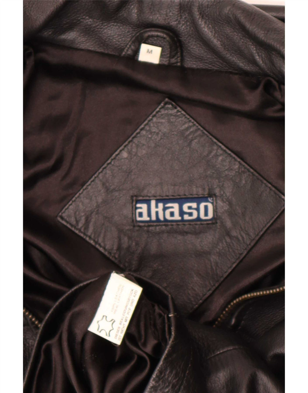 Jachetă din piele pentru bărbați Akaso UK 38 Medium Black