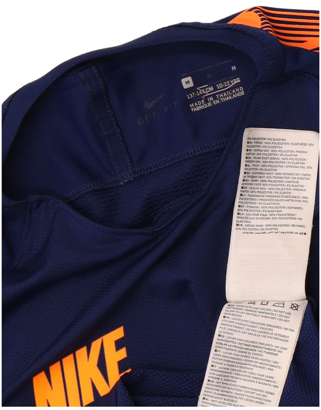 Tricou grafic NIKE pentru băieți Top 10-11 ani Mediu Bleumarin Colorblock
