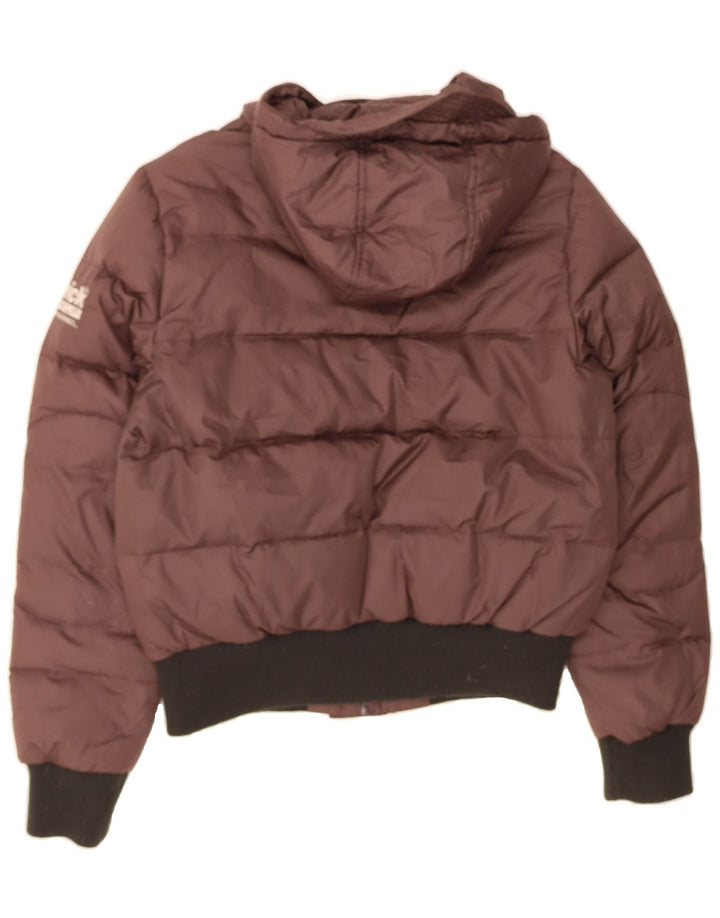 PICKWICK Womens Hooded Padded Jacket UK 16 Large Maroon Polyester Vintage Pickwick and Second-Hand Pickwick from Messina Hembry 