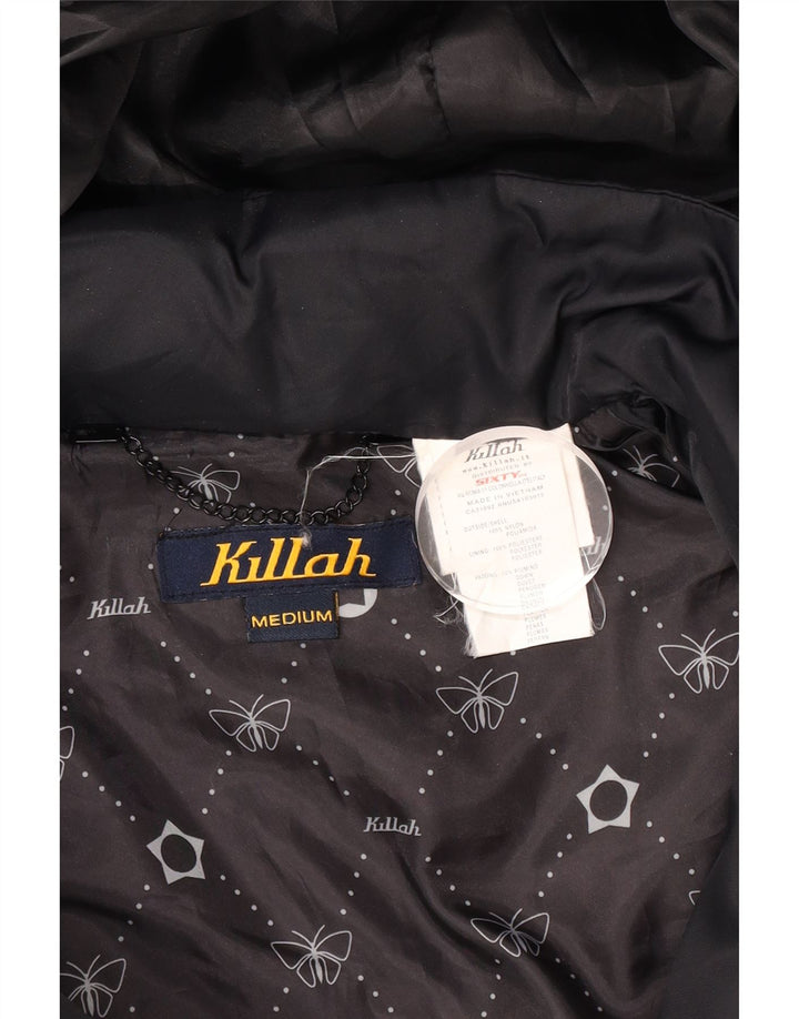 Jachetă căptușită cu glugă Killah pentru femei UK 14 Medium Black Nylon