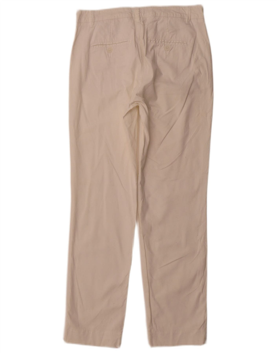Pantaloni chino drepți pentru femei BENETTON UK 10 Small W28 L28 Bumbac alb