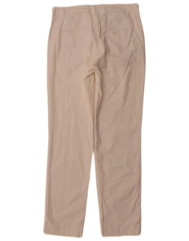 Pantaloni chino drepți pentru femei BENETTON UK 10 Small W28 L28 Bumbac alb