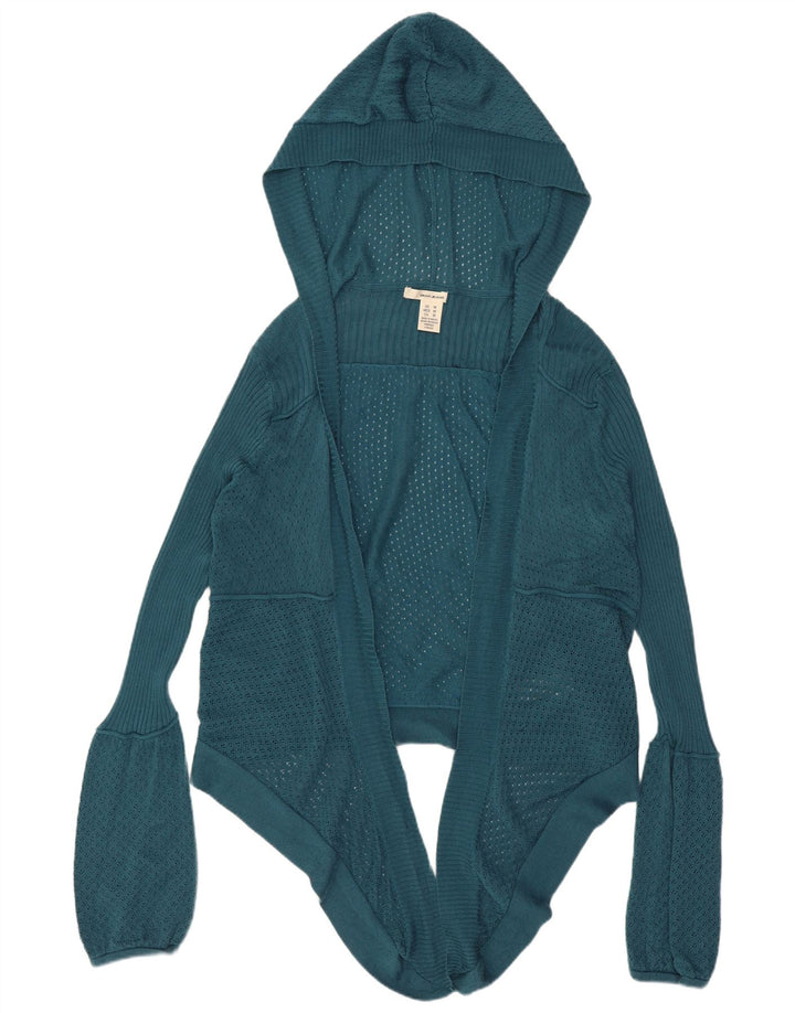 Pulover cardigan deschis cu glugă pentru femei Dkny UK 14 Bumbac albastru mediu