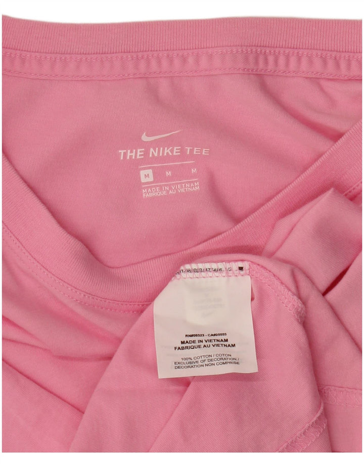 Tricou crop grafic pentru femei NIKE Top UK 14, bumbac roz mediu