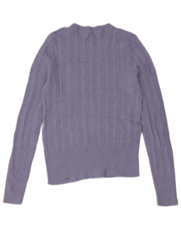 Marks & Spencer Womens Crew Neck Jumper Sweater UK 8 Small Blue Viscose