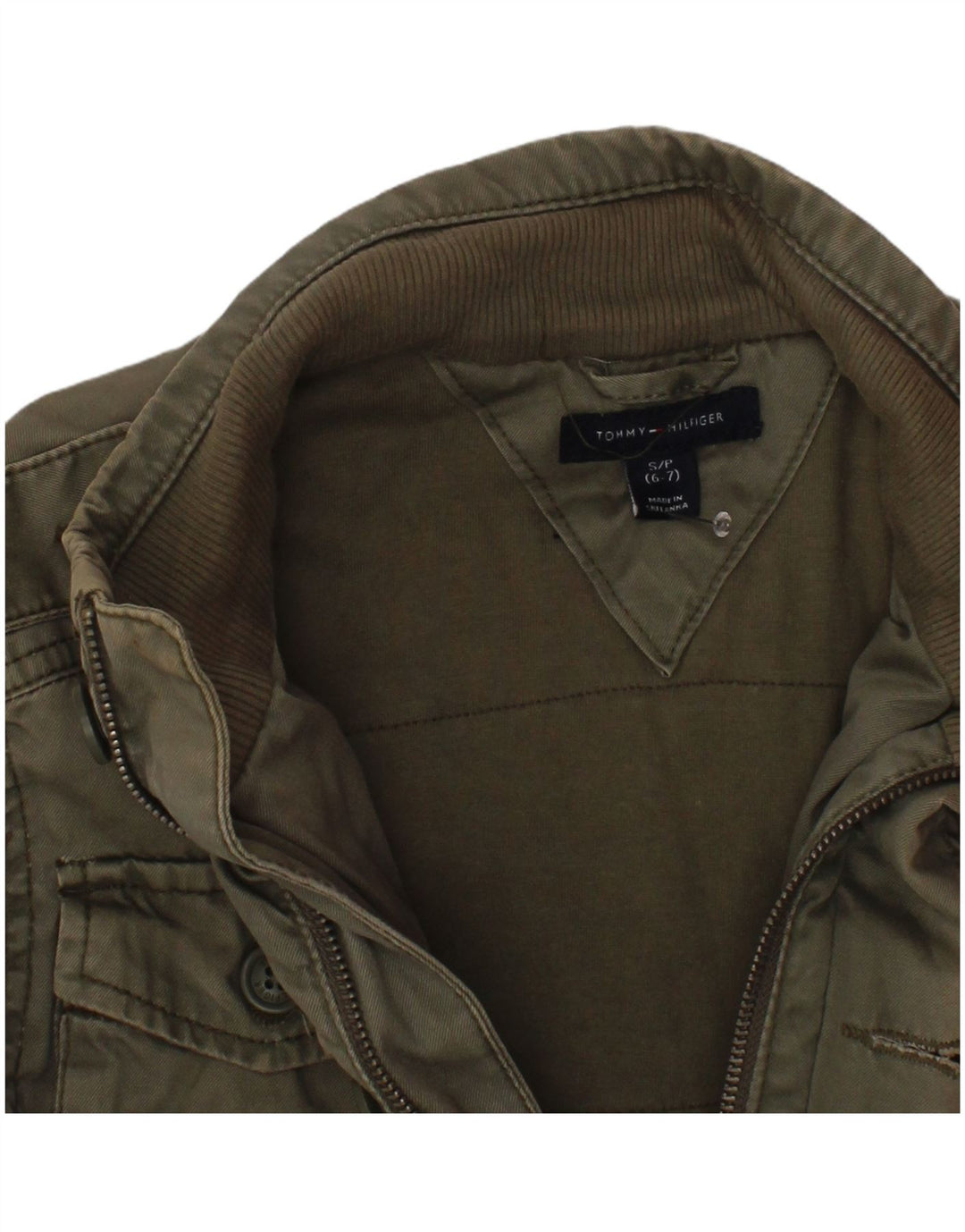 Jachetă militară Tommy Hilfiger pentru băieți 6-7 ani mic bumbac kaki