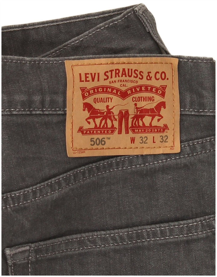 Blugi drepti pentru bărbați Levi's 506 W32 L28 bumbac gri