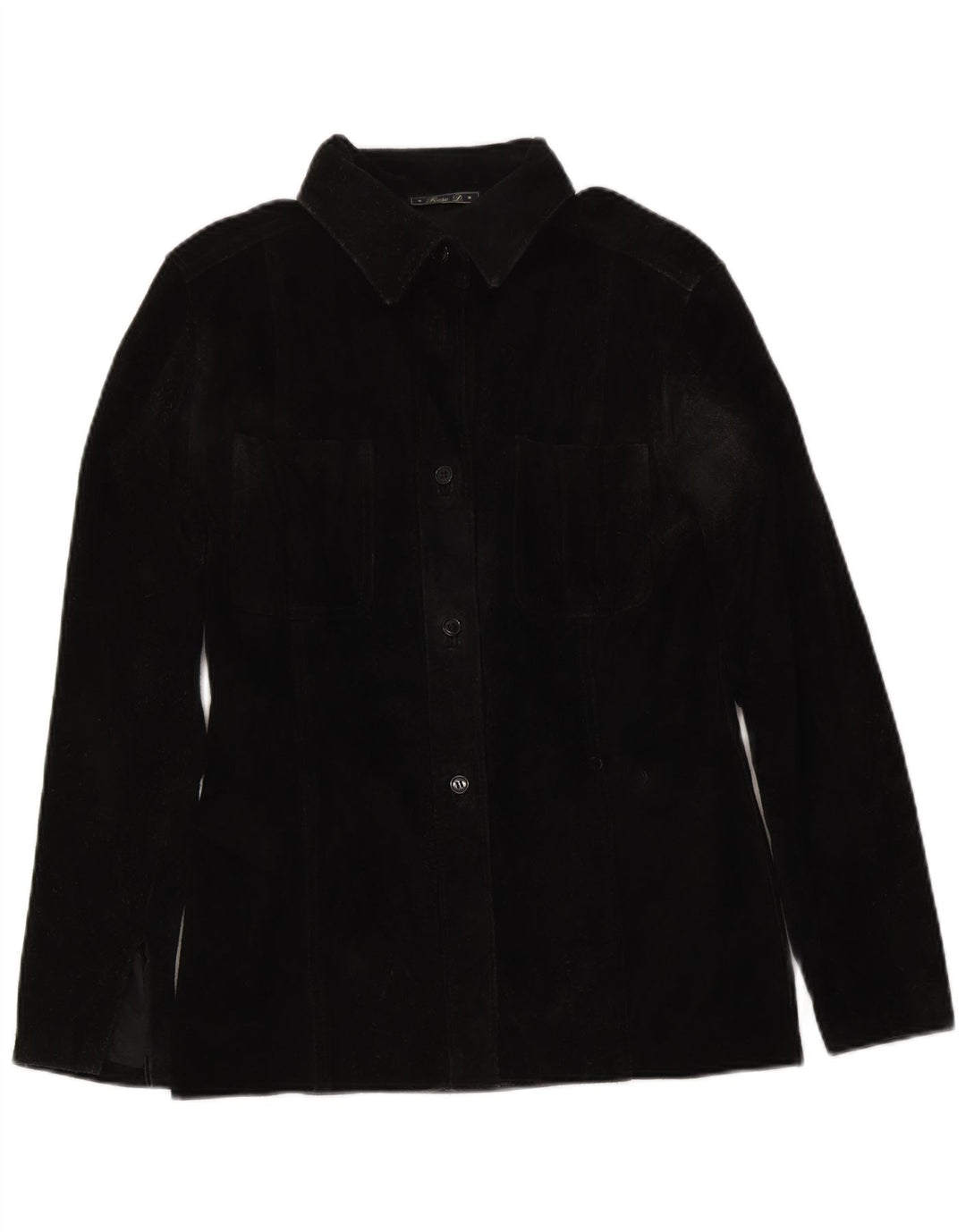 Cămașă Vintage pentru femei Cămașă din piele intoarsa IT 46 Large Negru