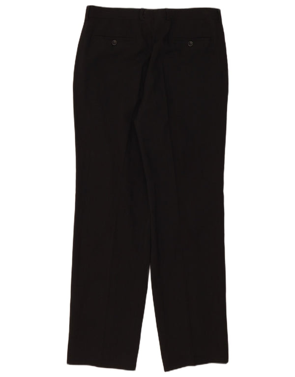 Armani Collezioni Pantaloni de costum drept bărbați IT 52 Large L34 L32 Negru