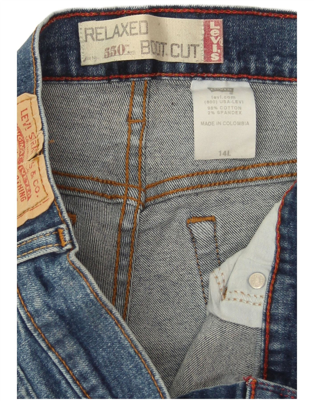 Pantaloni scurți din denim 550 relaxed fit pentru femei LEVI'S US 14 XL W32 bumbac albastru