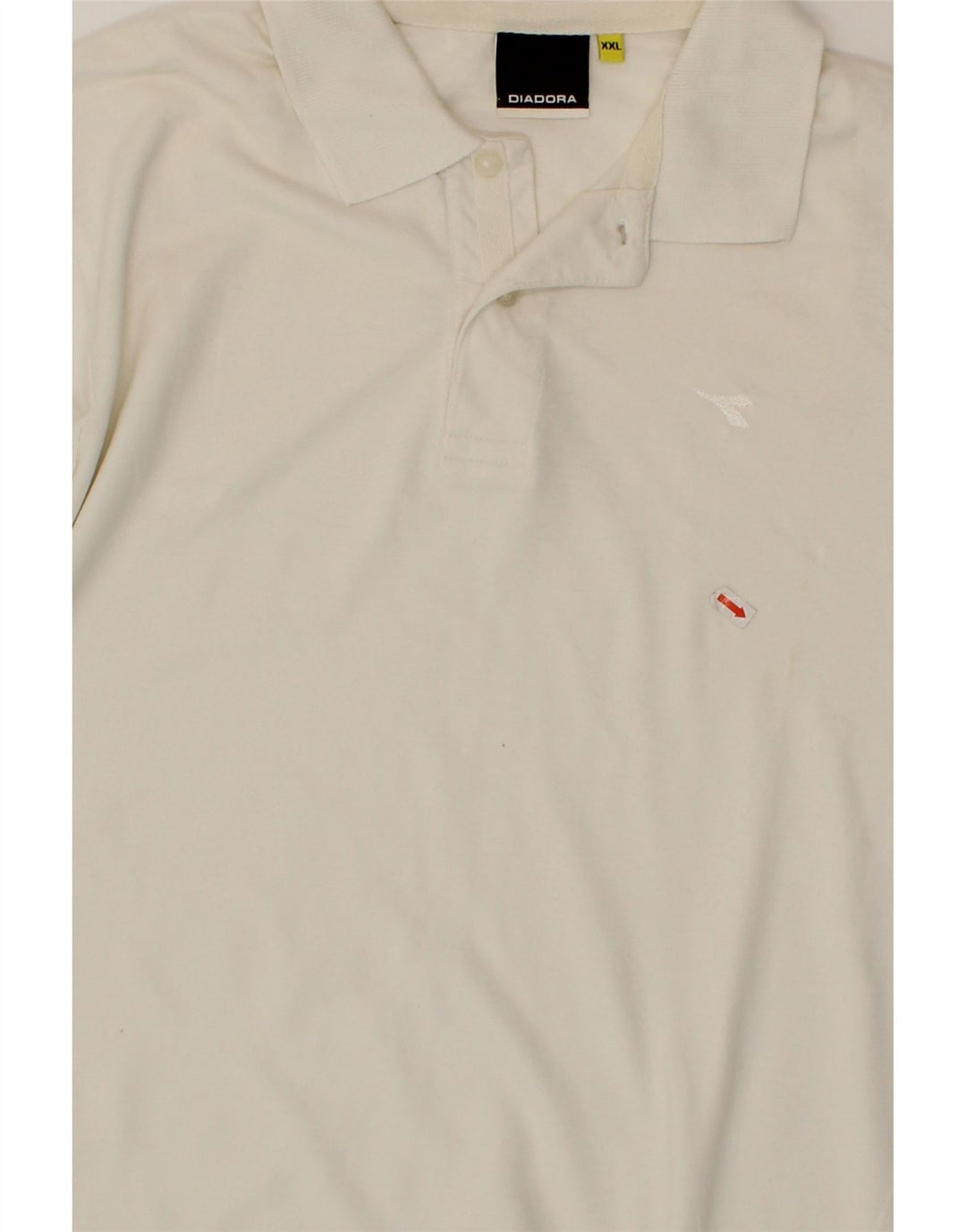 DIADORA Mens Polo Shirt 2XL White Cotton Vintage Diadora and Second-Hand Diadora from Messina Hembry 