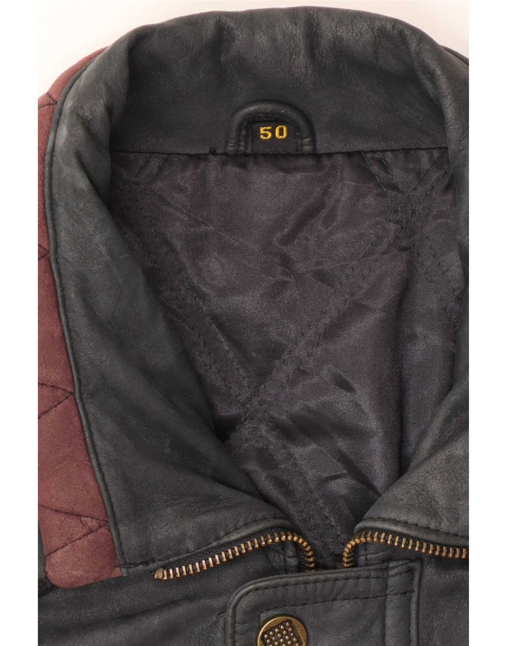 Geacă de piele vintage pentru bărbați IT 50 mare gri