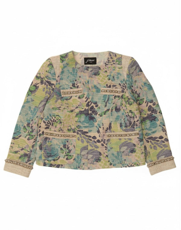 Gattinoni Jachetă Blazer deschisă pentru femei UK 18 XL Multicolor Floral