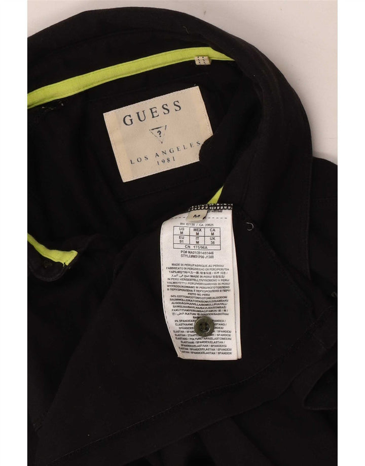 Tricou polo cu grafică Guess pentru bărbați, bumbac mediu negru