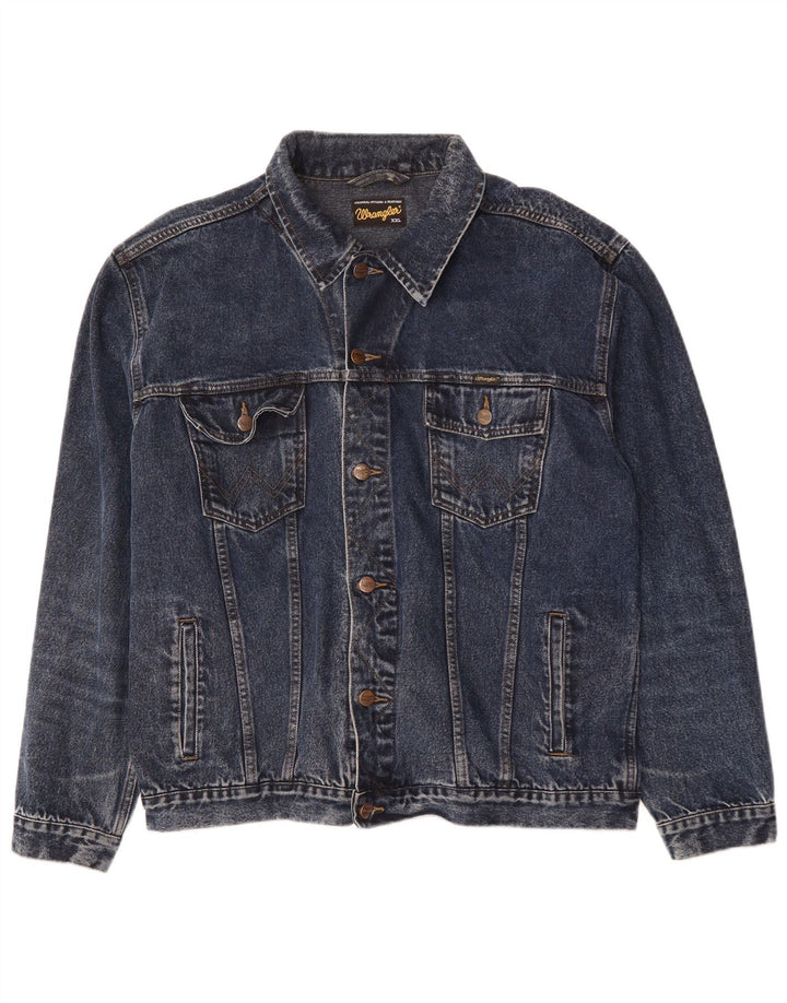 Jachetă de blugi pentru bărbați WRANGLER UK 44 2XL Bumbac albastru