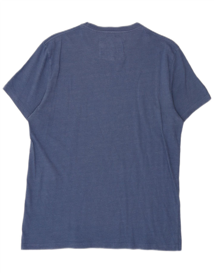 Tricou cu grafic Jack Wills pentru bărbați Top din bumbac albastru mediu