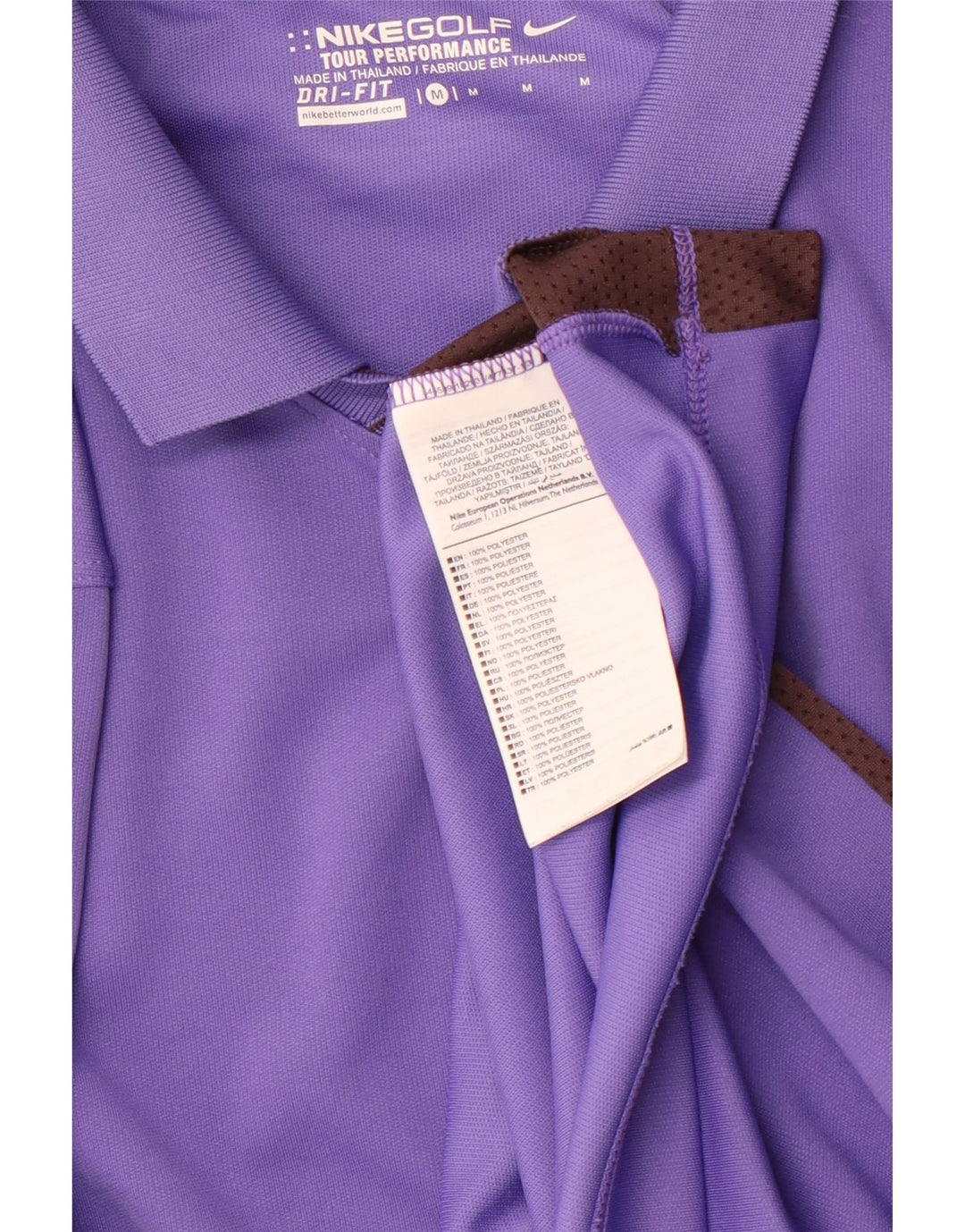 Tricou polo NIKE Dri Fit pentru bărbați, mov mediu, poliester color bloc