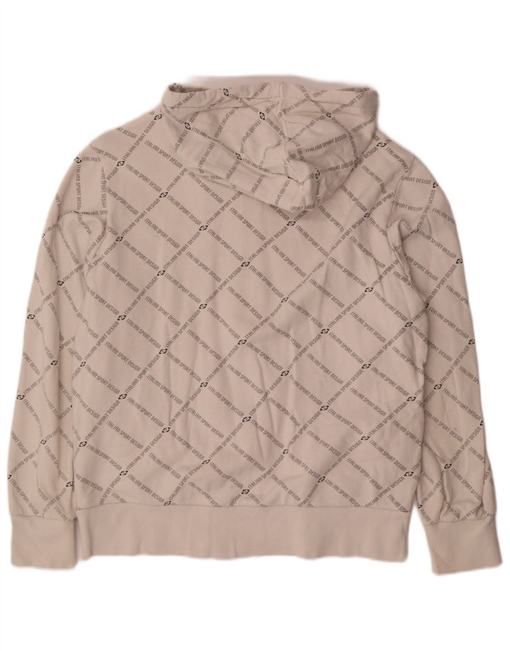 Pulover LOTTO pentru bărbați, cu fermoar grafic, bumbac alb mediu