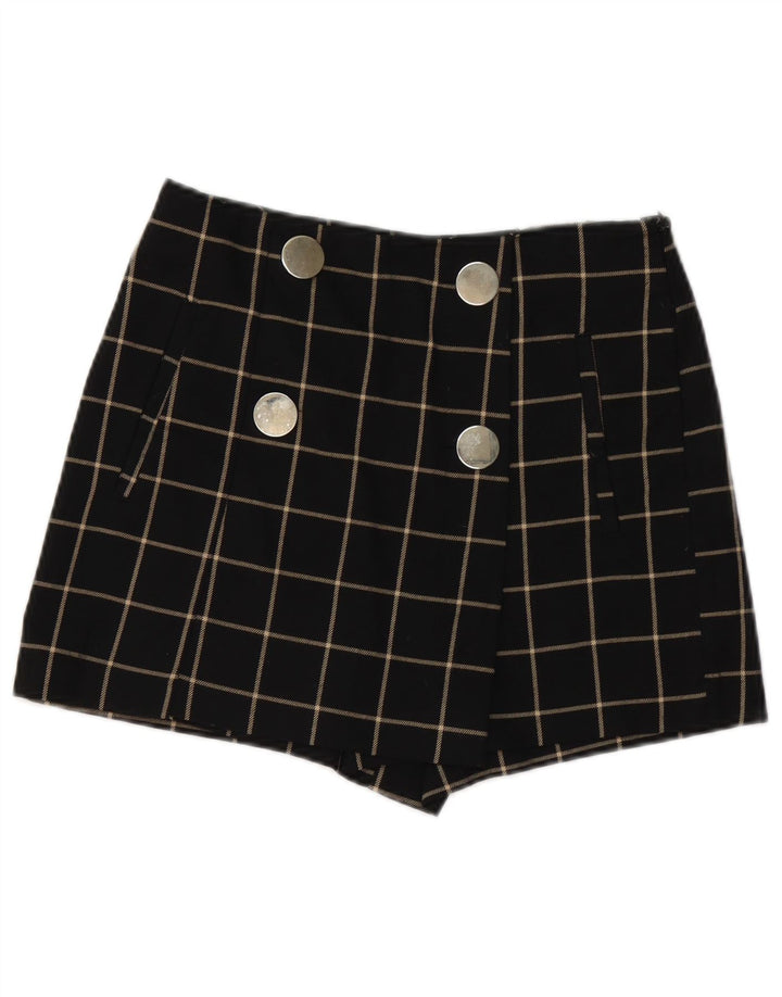 Pantaloni scurți casual pentru femei Zara, mici, W26, poliester cu carouri negre
