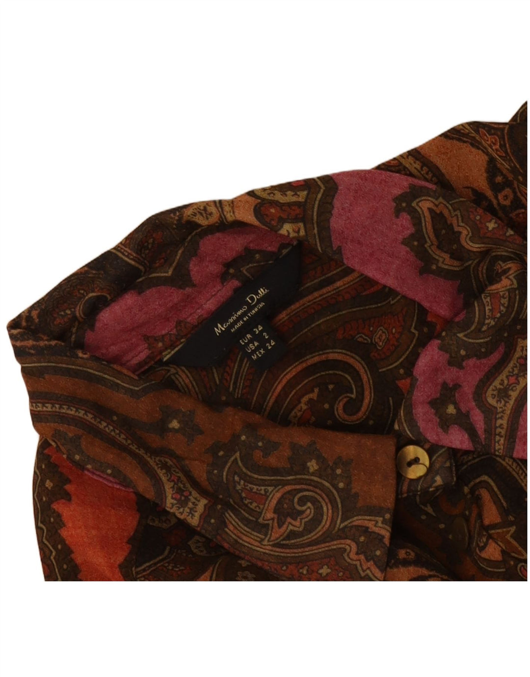 Cămașă supradimensionată pentru femei Massimo Dutti EU 34 2XS Maro Paisley