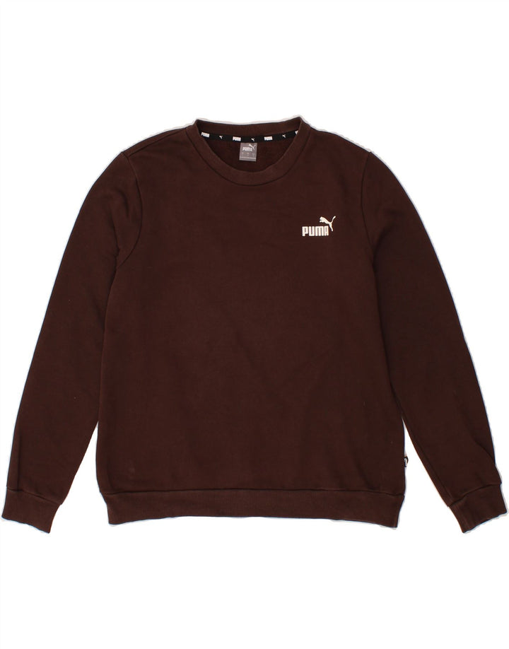 PUMA Womens Sweatshirt Jumper UK 16 Large Brown Cotton Vintage Puma and Second-Hand Puma from Messina Hembry 