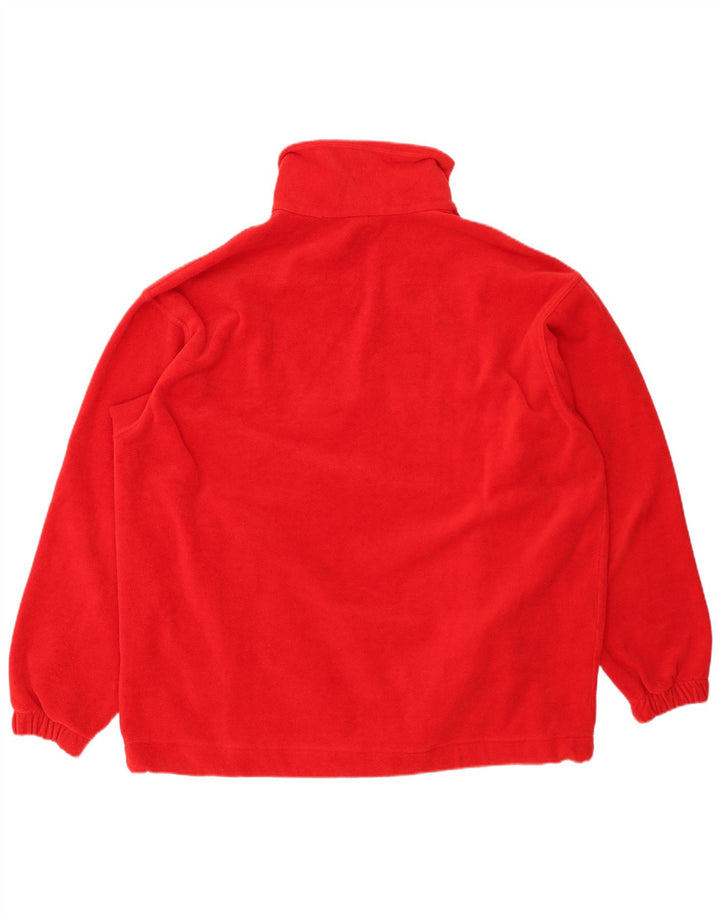 ELLESSE Pulover pentru bărbați, cu fermoar și gât, poliester roșu 2XL