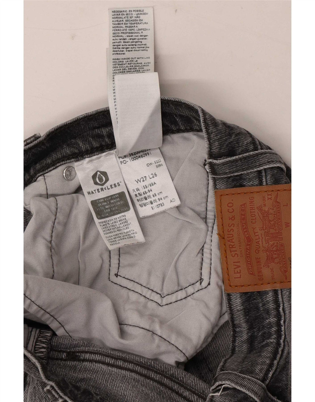 Blugi drepti 501 pentru femei Levi's W27 L26 bumbac gri
