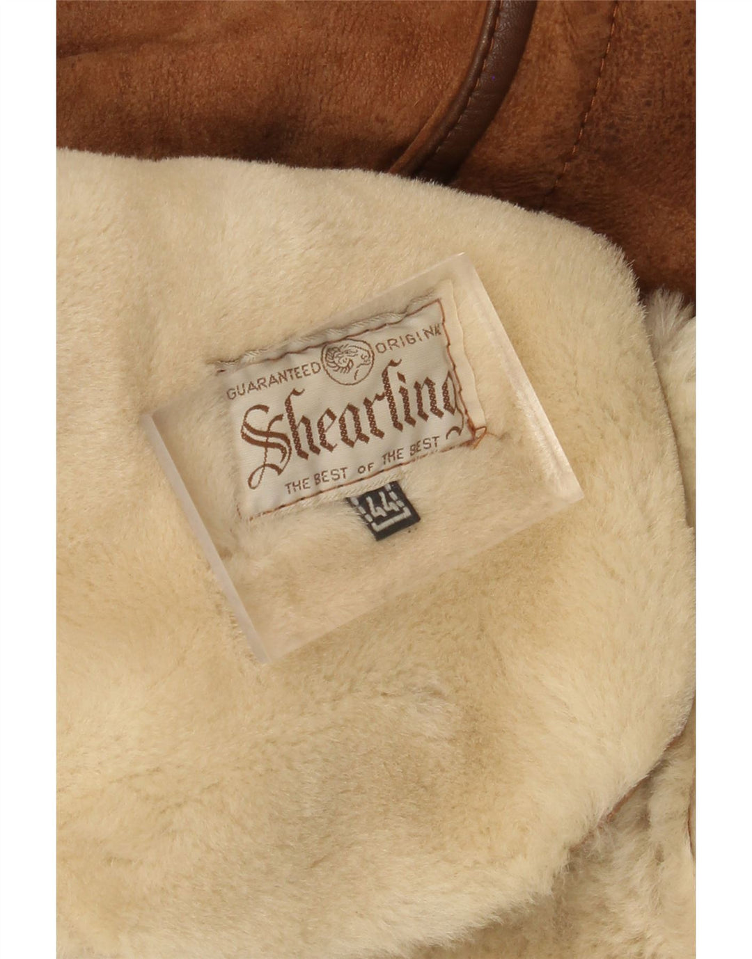 Palton supradimensionat din shearling pentru femei VINTAGE IT 44 maro mediu din shearling