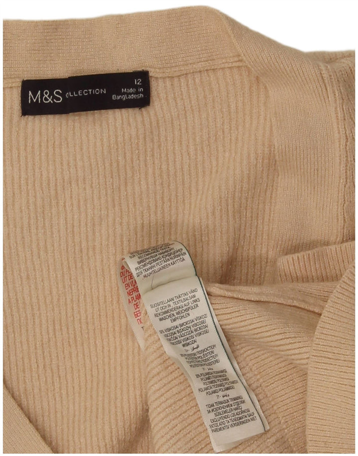 Pulover pentru femei Marks & Spencer Crop Cardigan UK 12 Medium Beige Viscose