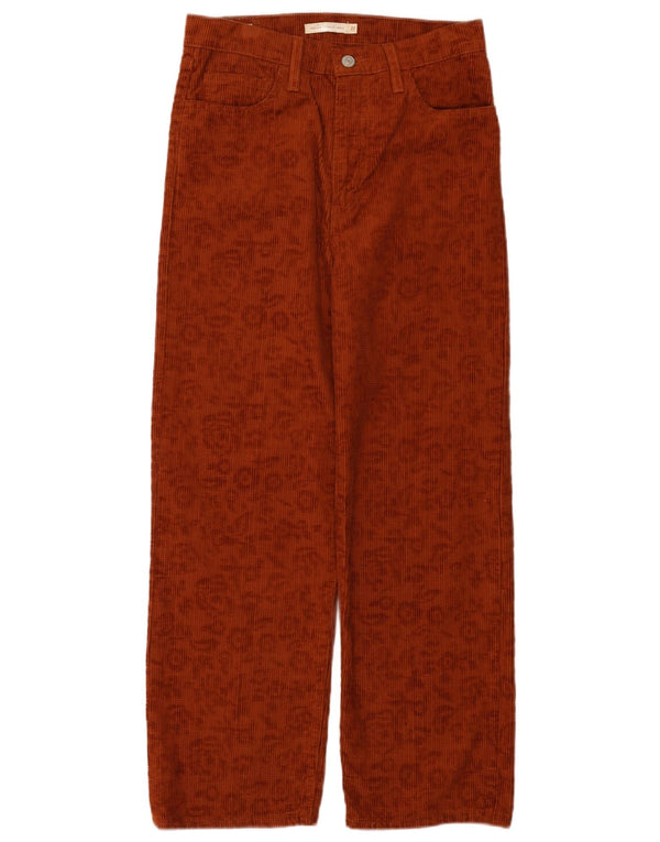 Pantaloni Levi's pentru femei Ribcage, din velur cu talie înaltă, L27 L27, maro, floral