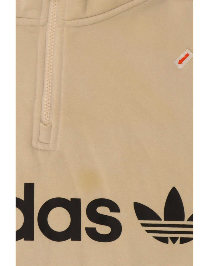 Pulover cu grafic supradimensionat Adidas pentru femei UK 12 Bej mediu
