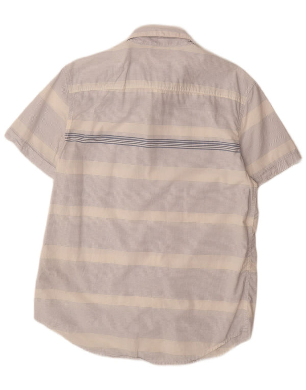 Cămașă cu mânecă scurtă pentru bărbați CALVIN KLEIN JEANS, bumbac cu dungi albastre medii