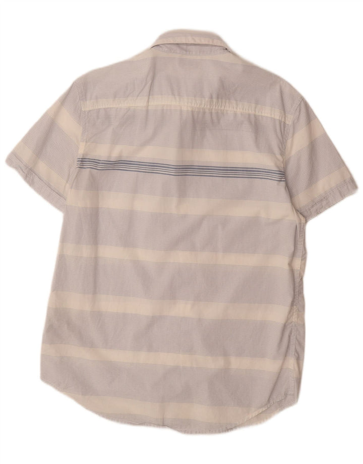 Cămașă cu mânecă scurtă pentru bărbați CALVIN KLEIN JEANS, bumbac cu dungi albastre medii