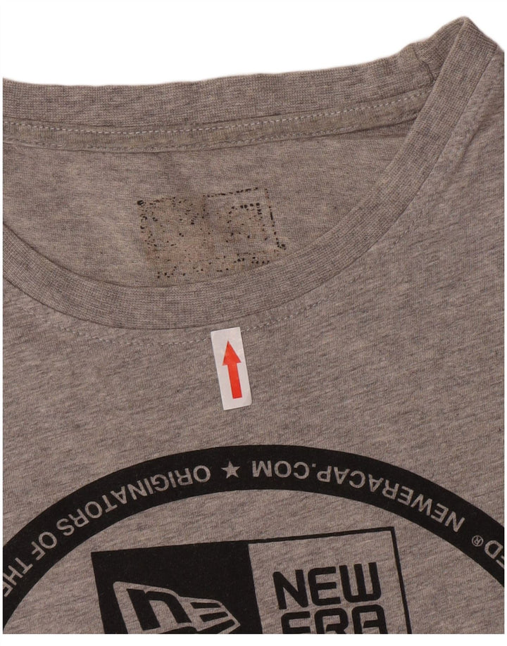 Tricou grafic pentru bărbați New Era Top mare din bumbac gri