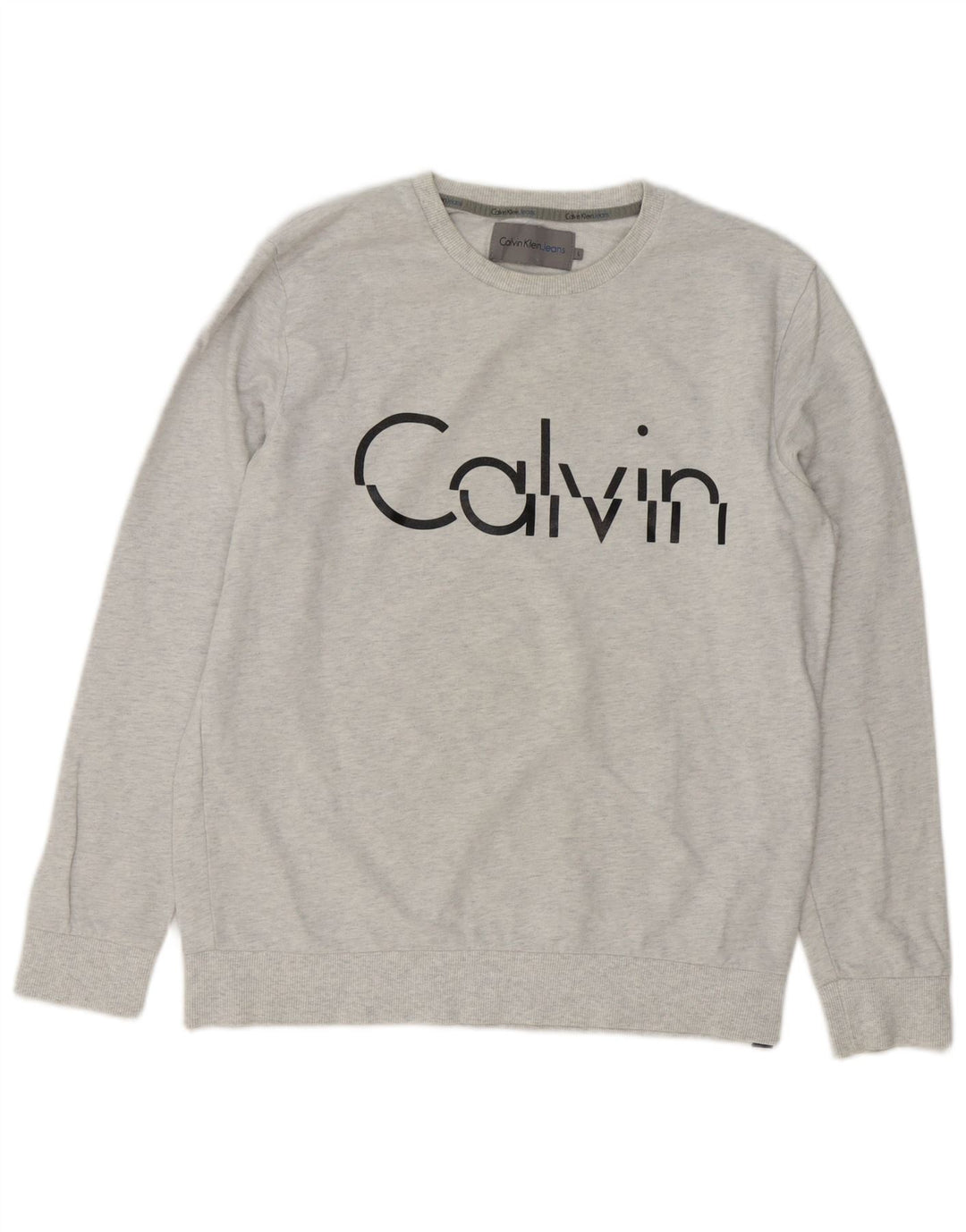 CALVIN KLEIN JEANS Hanorac cu grafică pentru bărbați Pulover mare, gri cu pete
