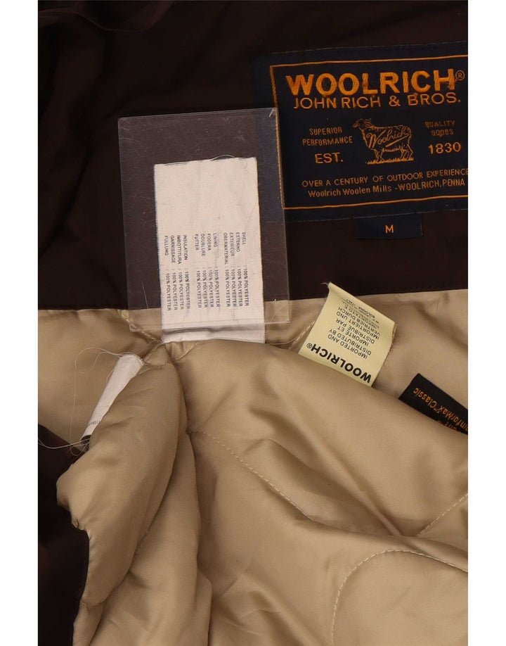 Jachetă parka cu glugă Woolrich pentru femei UK 14 Poliester maro mediu