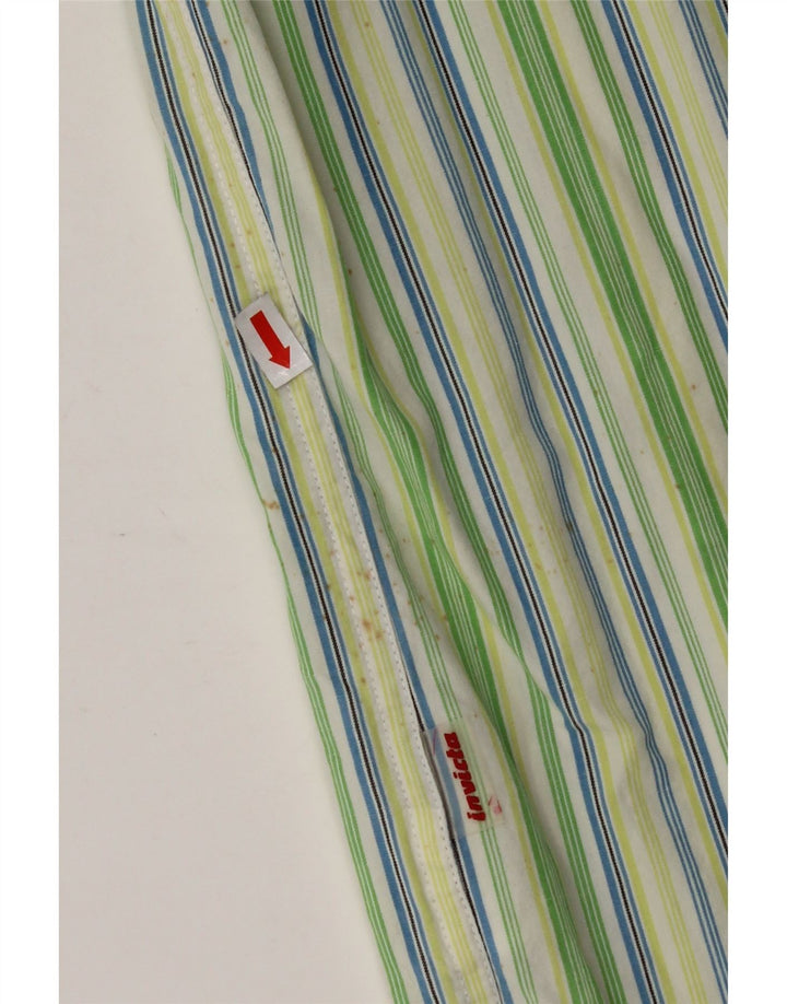 Cămașă cu mânecă scurtă pentru bărbați INVICTA, bumbac cu dungi verzi mari