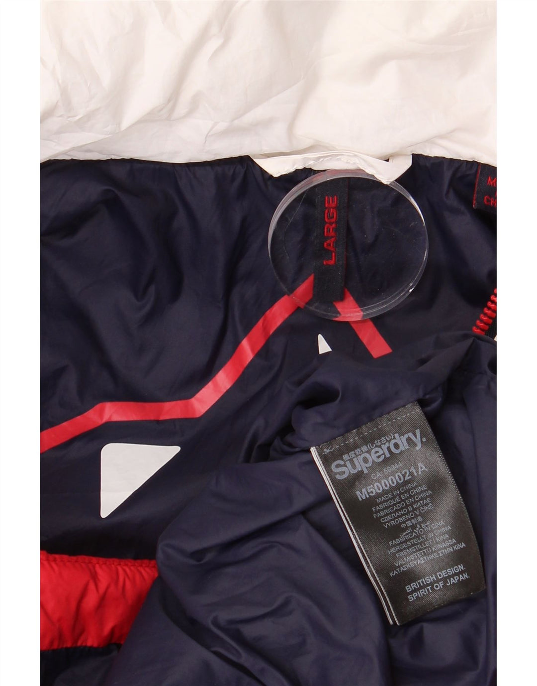 Jachetă căptușită cu glugă Superdry pentru bărbați UK 40, mare, alb, poliester color bloc
