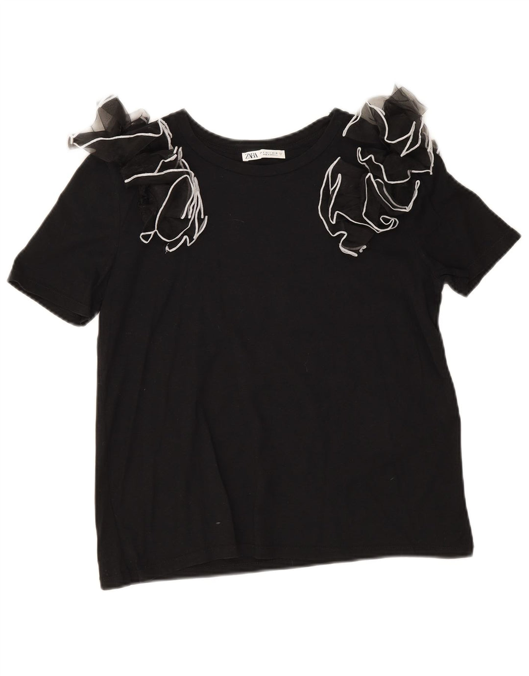Bluză pentru femei Zara UK 10 mic bumbac negru
