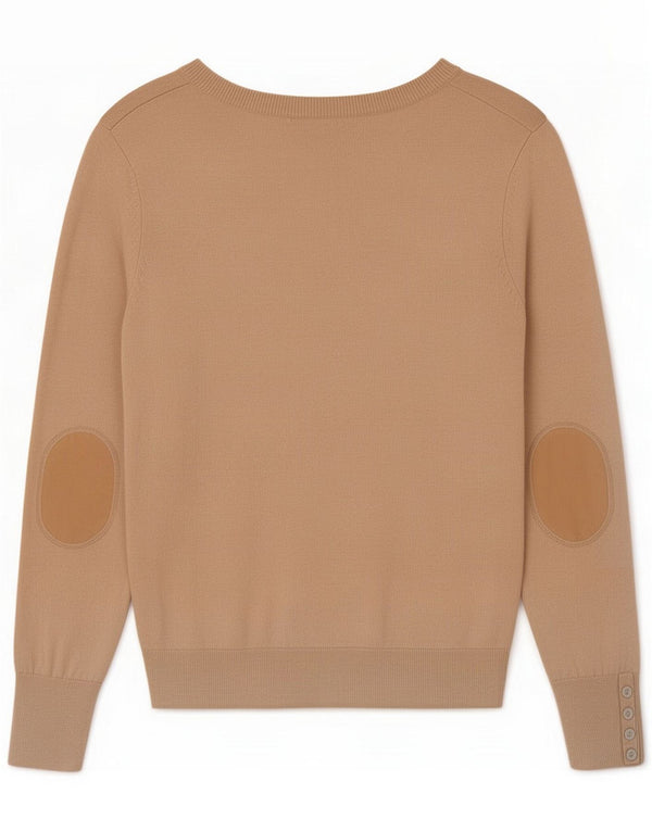 Massimo Dutti Pulover cu decolteu în V pentru femei UK 18 XL Bej