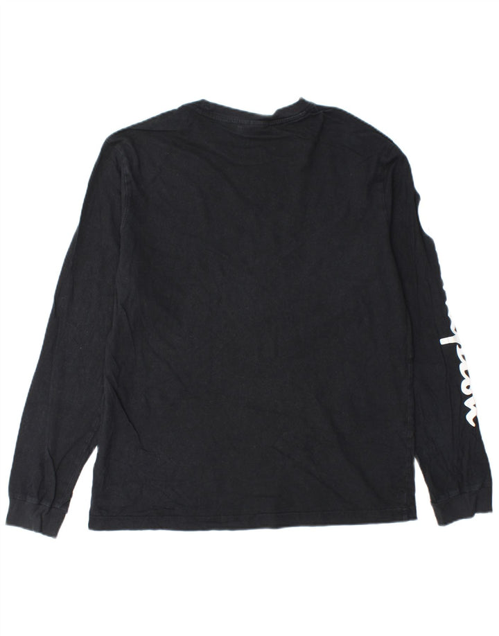 Top grafic pentru bărbați Champion cu mânecă lungă, mediu negru