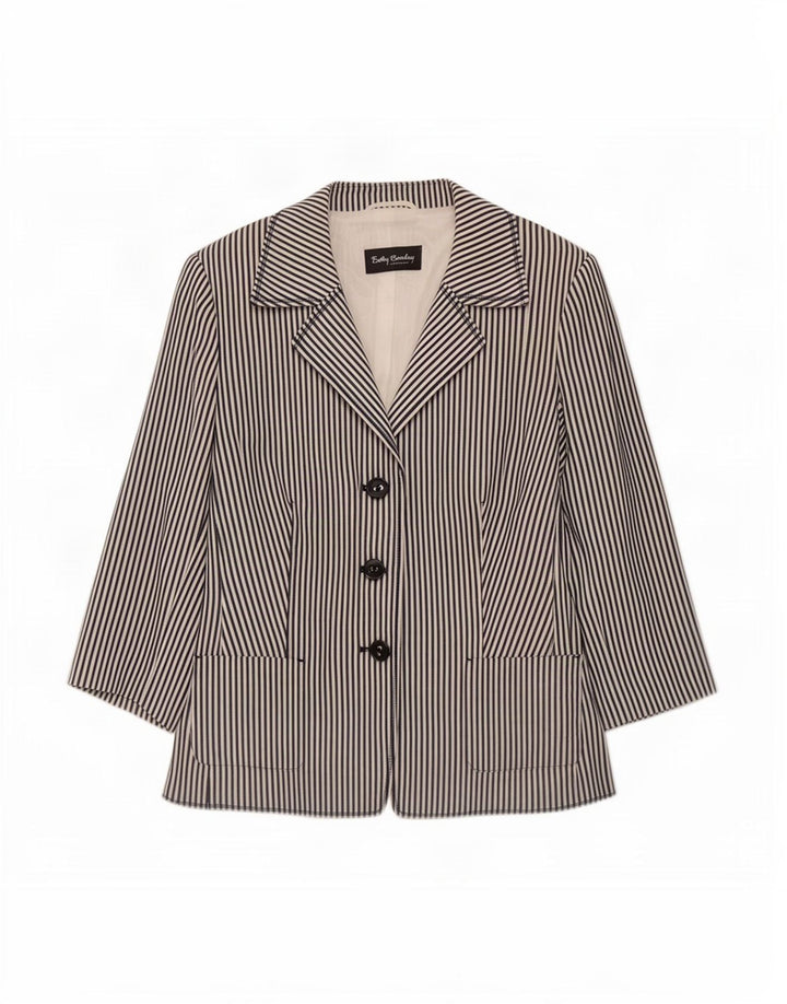 Sacou Betty Barclay pentru femei, cu 3 nasturi, IT 44 Medium White Pinstripe