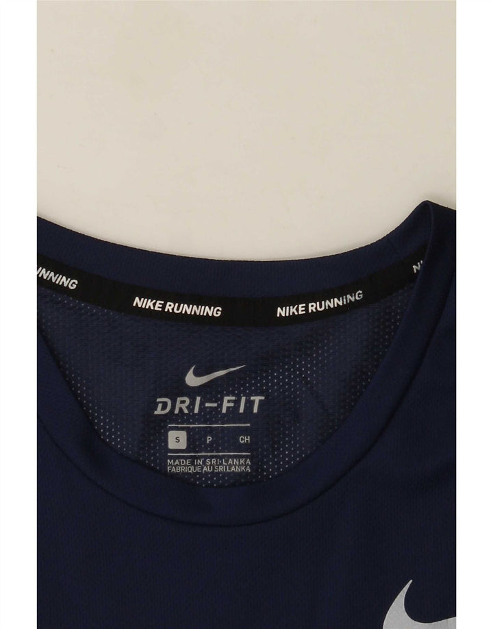 Tricou pentru bărbați Nike Dri Fit Top mic, albastru bleumarin, colorblock