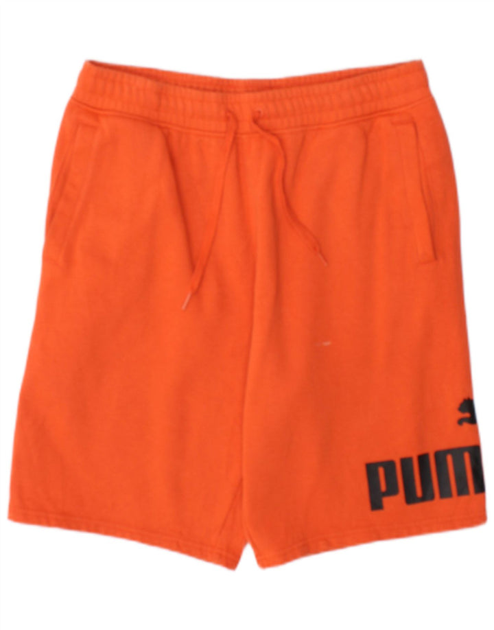 Pantaloni scurți sport grafic Puma pentru bărbați, bumbac portocaliu mediu