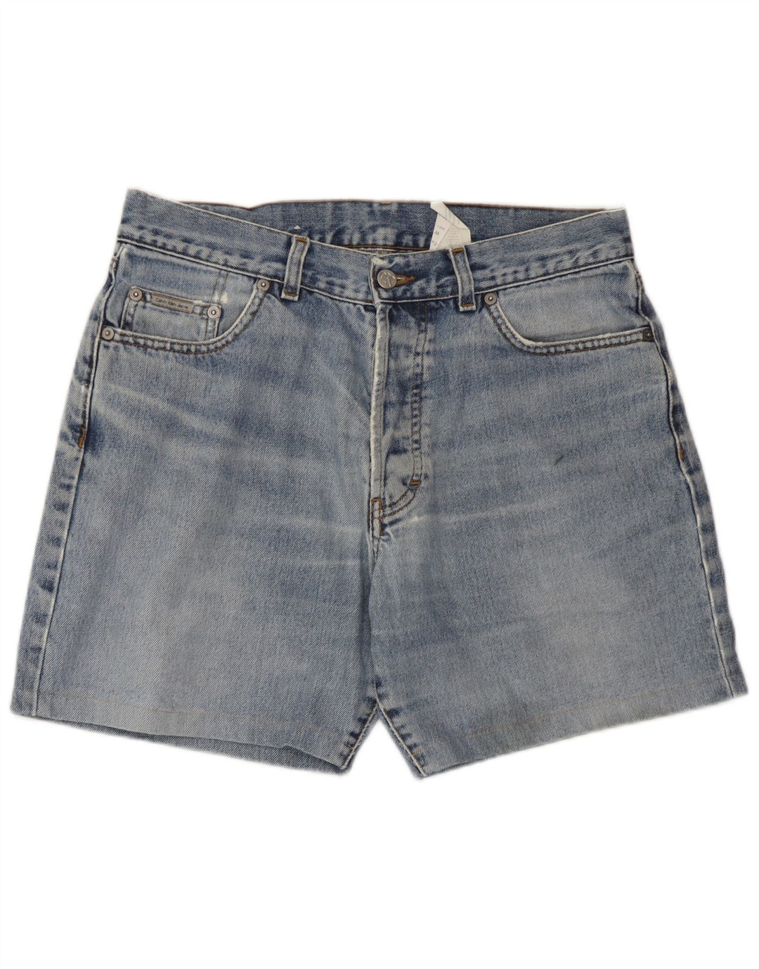 Pantaloni scurți din denim pentru bărbați Calvin Klein W32, bumbac albastru mediu