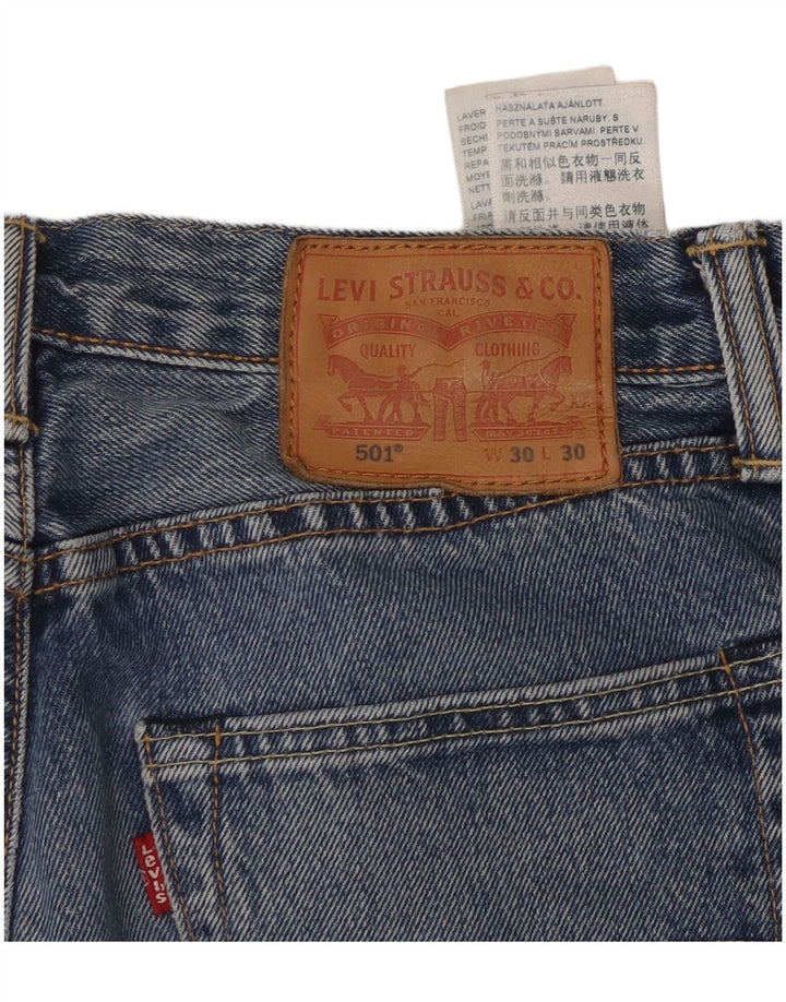 Blugi drepti pentru bărbați LEVI'S 501 W30 L30 Bumbac albastru
