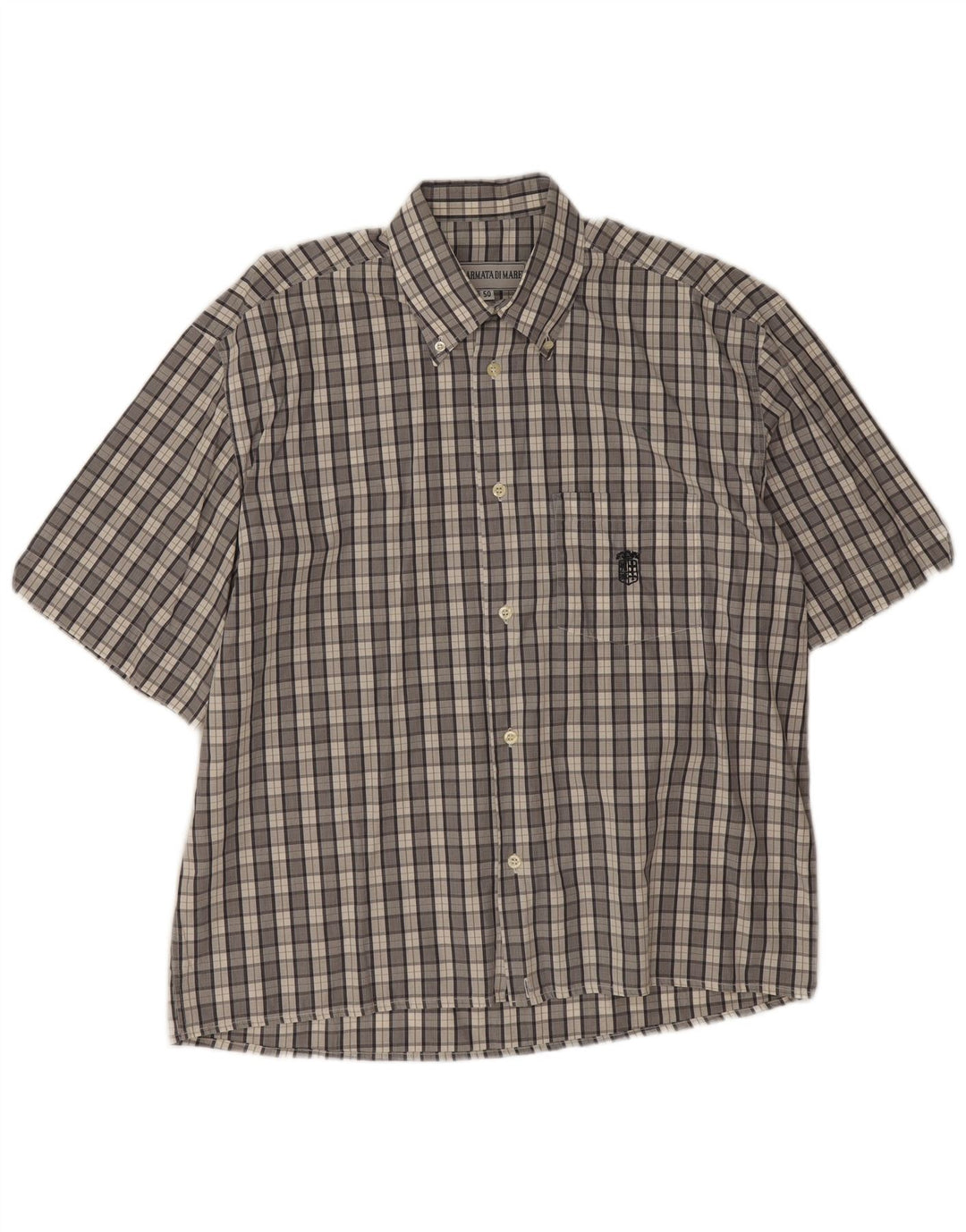 Cămașă cu mânecă scurtă pentru bărbați Armata Di Mare IT 50 Medium Grey Check
