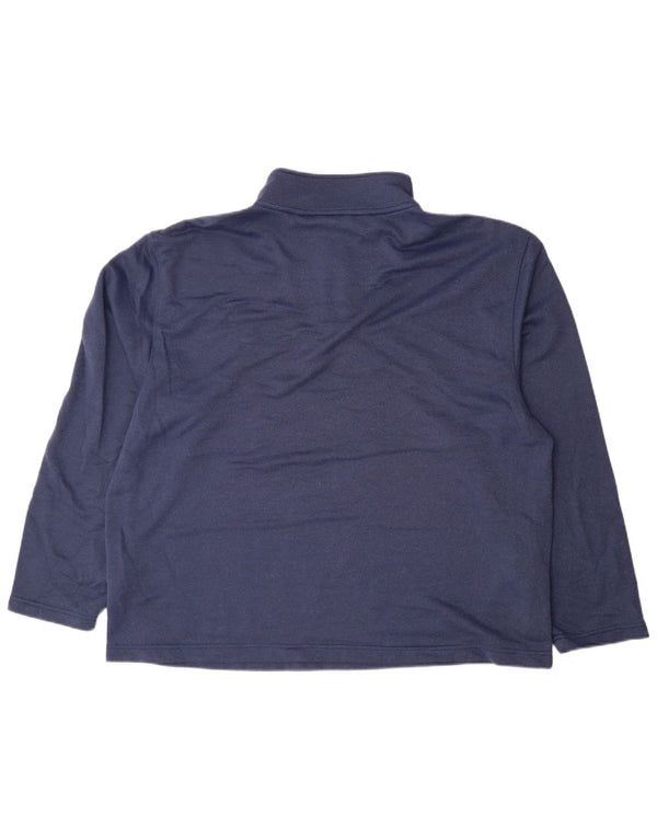 Hanorac Izod pentru bărbați, cu fermoar, cu gât, 2XL, poliester bleumarin
