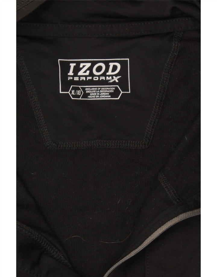 IZOD Mens Big & Tall Zip Neck Pullover Tracksuit Top XL Black Polyester Vintage Izod and Second-Hand Izod from Messina Hembry 