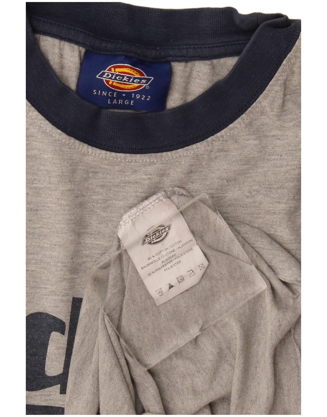 Tricou grafic DICKIES pentru femei Top UK 16 mare bumbac gri
